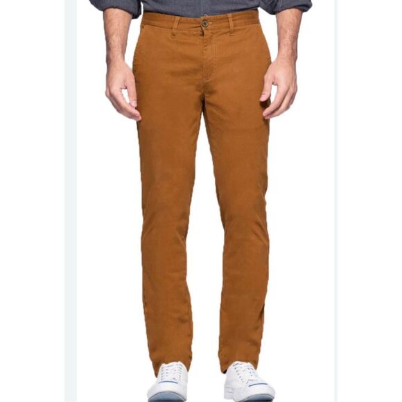JACHS NEW YORK NWT Straight Fit Pants Copper Brown Casual Chinos Sz 30x34 - Picture 1 of 7